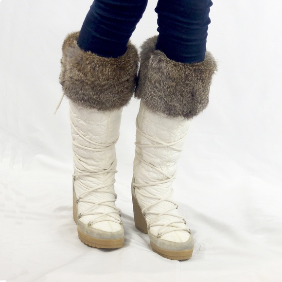 coach boots with fur trim